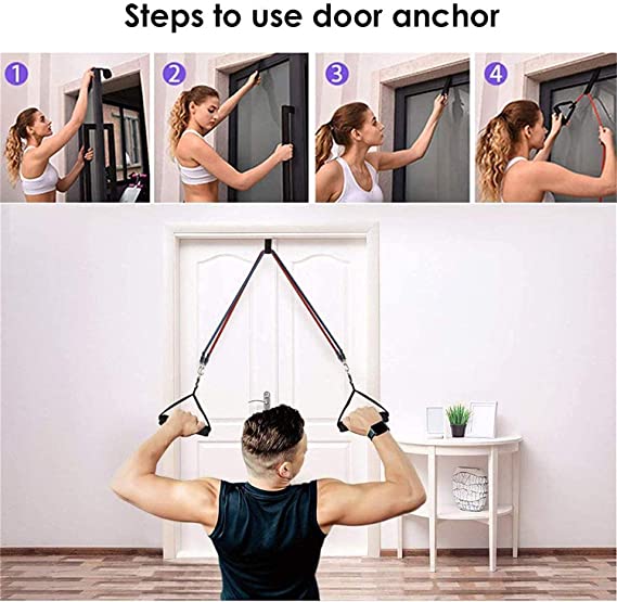 Step to use door anchor